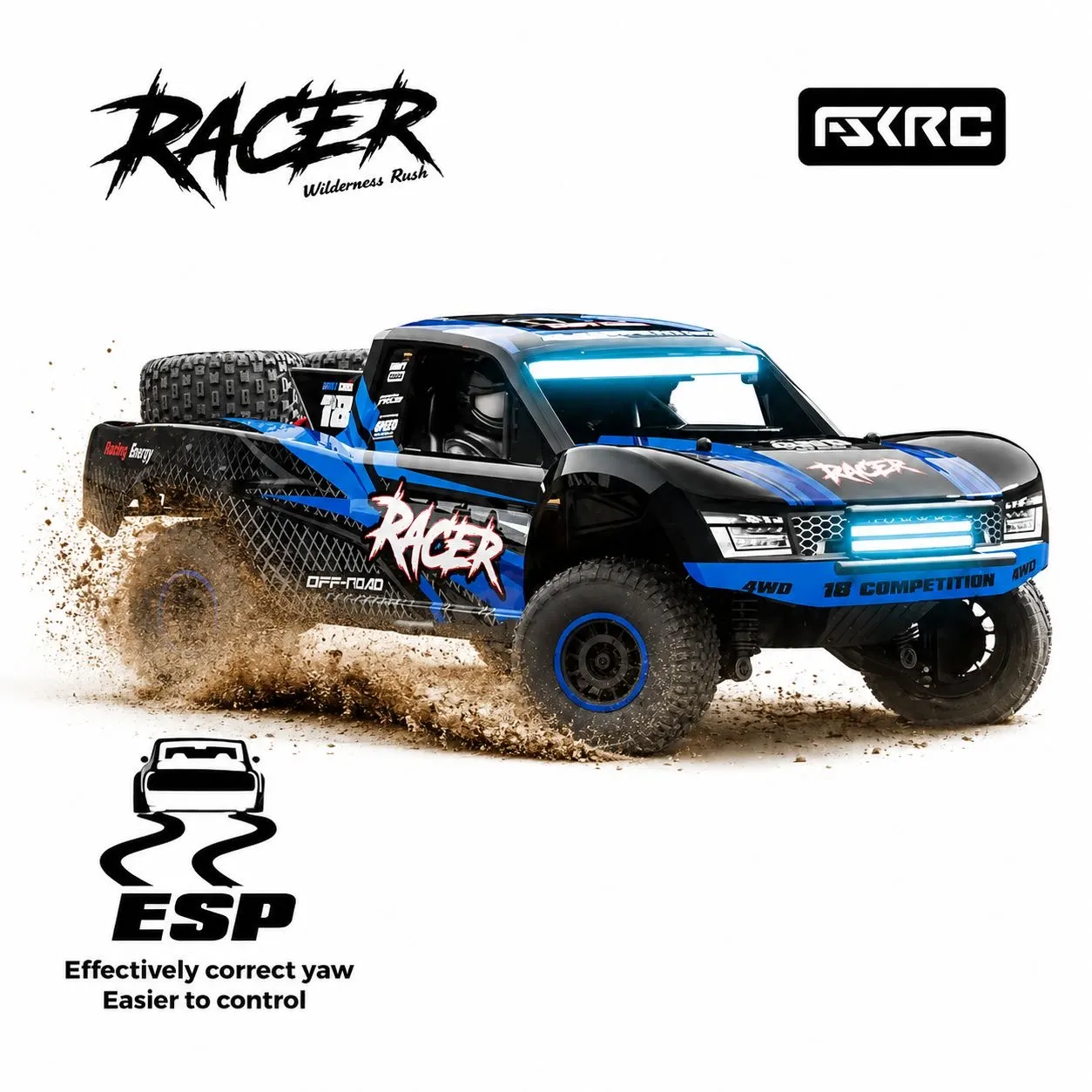 80+ KM/H 4WD Brushless Racing Rally RC Car with Gyroscope - Image 6