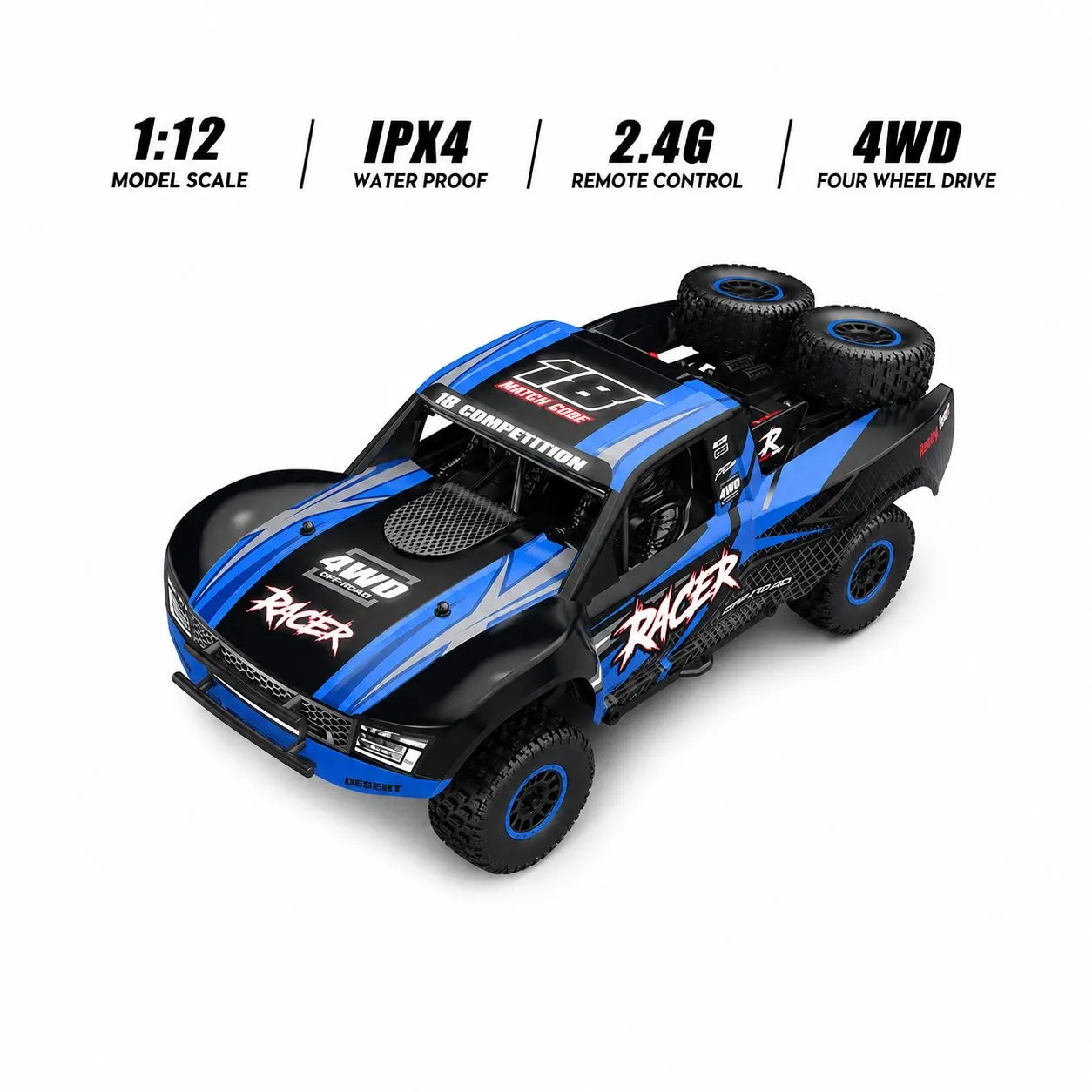 80+ KM/H 4WD Brushless Racing Rally RC Car with Gyroscope - Image 7