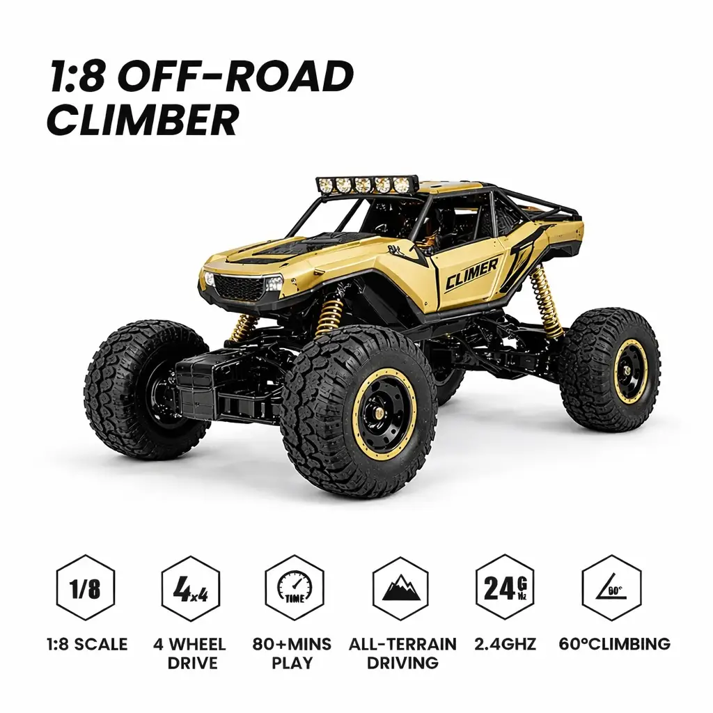 Off-Road Rock Crawler RC Car 1:8 4WD - Image 4