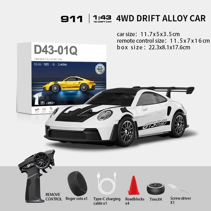 D43-01Q porsche metal rc drift car