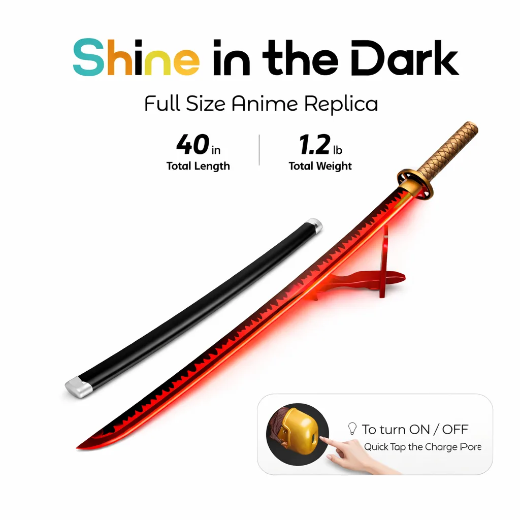 Demon Slayer Yoriichi Nicherin LED Katana 104cm - Image 4