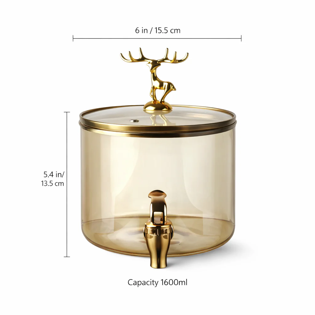 Luxury Glass Beverage Dispenser with Stand - Image 4