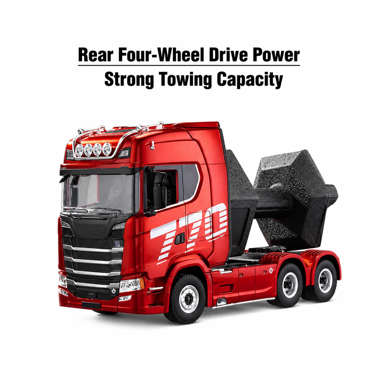 Huina 1501A 1:18 Scania 770 S V8 RC Tractor Truck | 19CH 2.4GHz RTR with LED Lights - Image 3