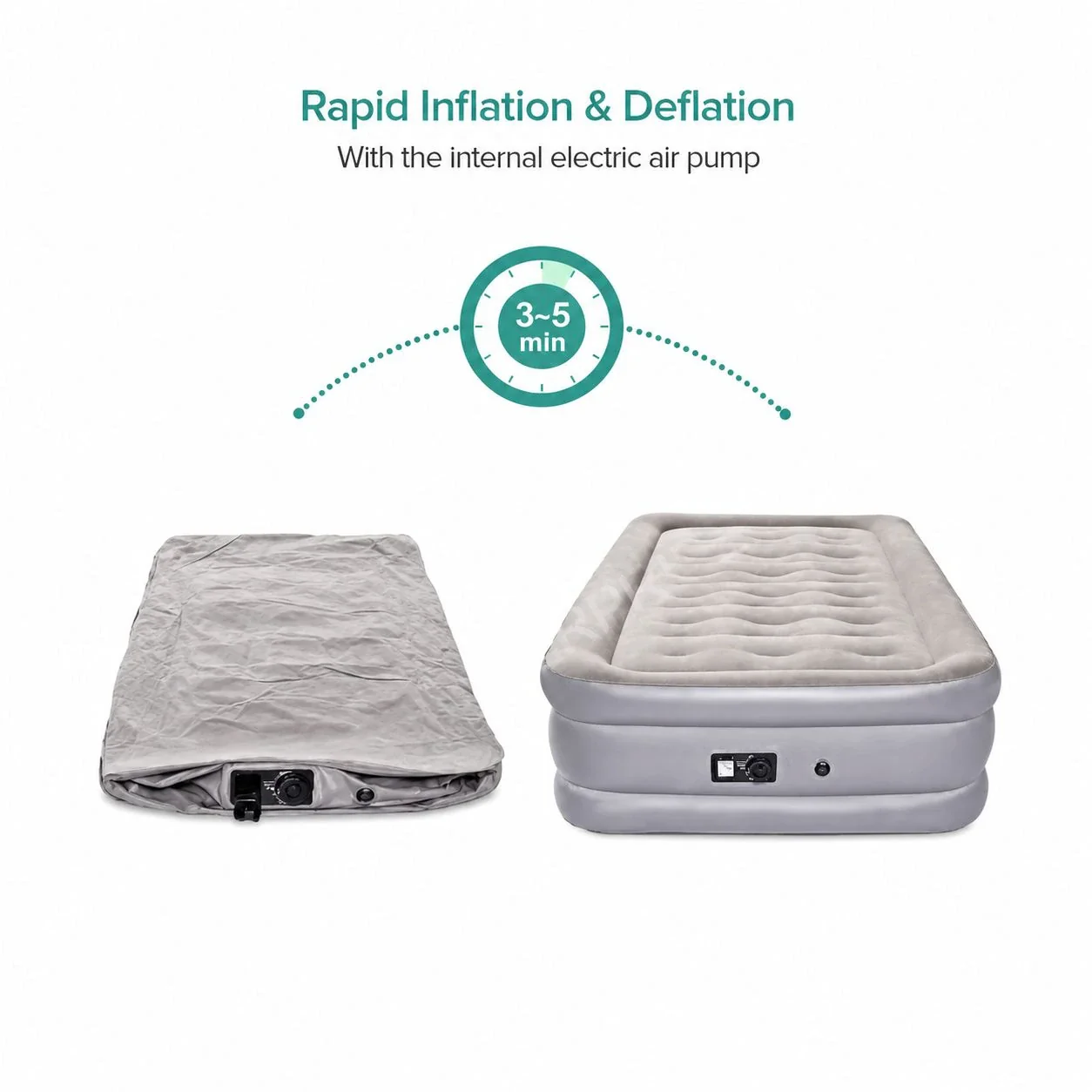 Inflatable Air Bed with Built-in Electric Pump - Image 9