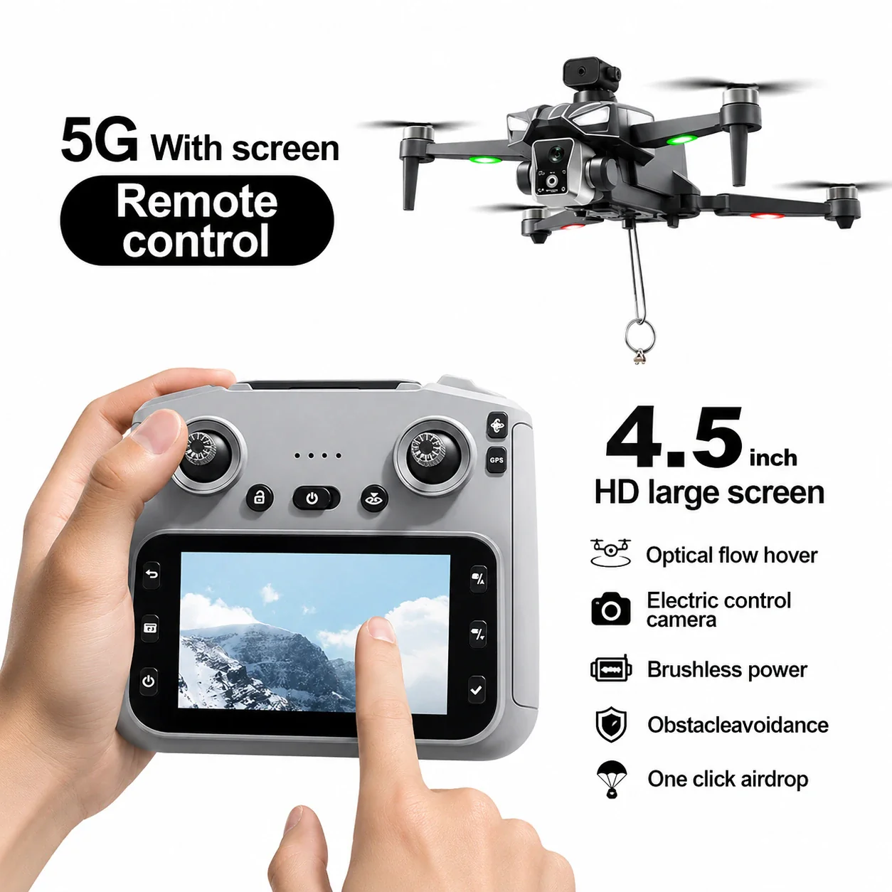 K18 Max GPS Drone with HD Gimbal Camera, Screen Remote, Return Home, Obstacle Avoidance & Airdrop Function - Image 10