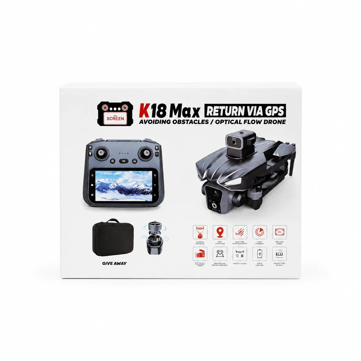 K18 Max GPS Drone with HD Gimbal Camera, Screen Remote, Return Home, Obstacle Avoidance & Airdrop Function - Image 13
