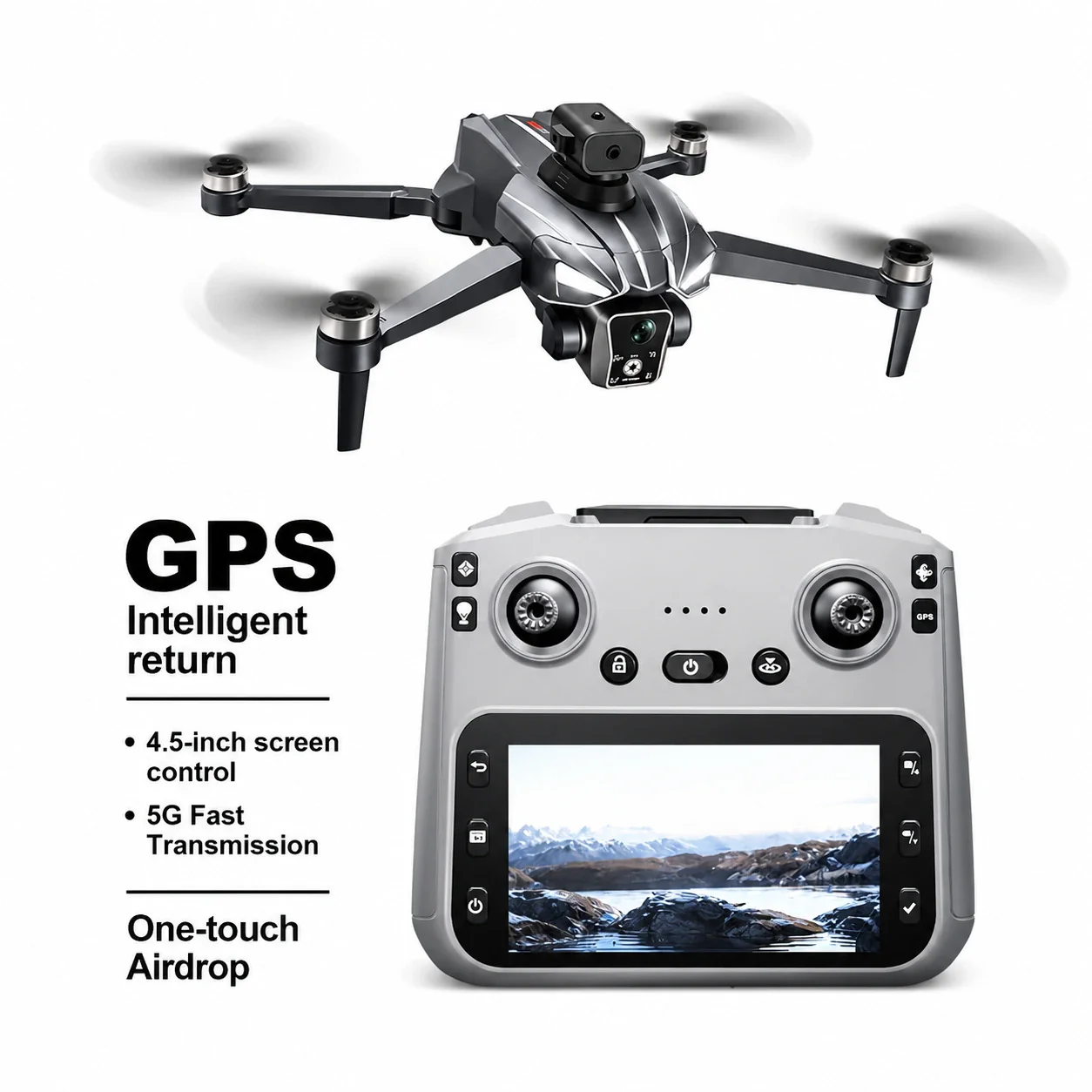 K18 Max GPS Drone with HD Gimbal Camera, Screen Remote, Return Home, Obstacle Avoidance & Airdrop Function - Image 8