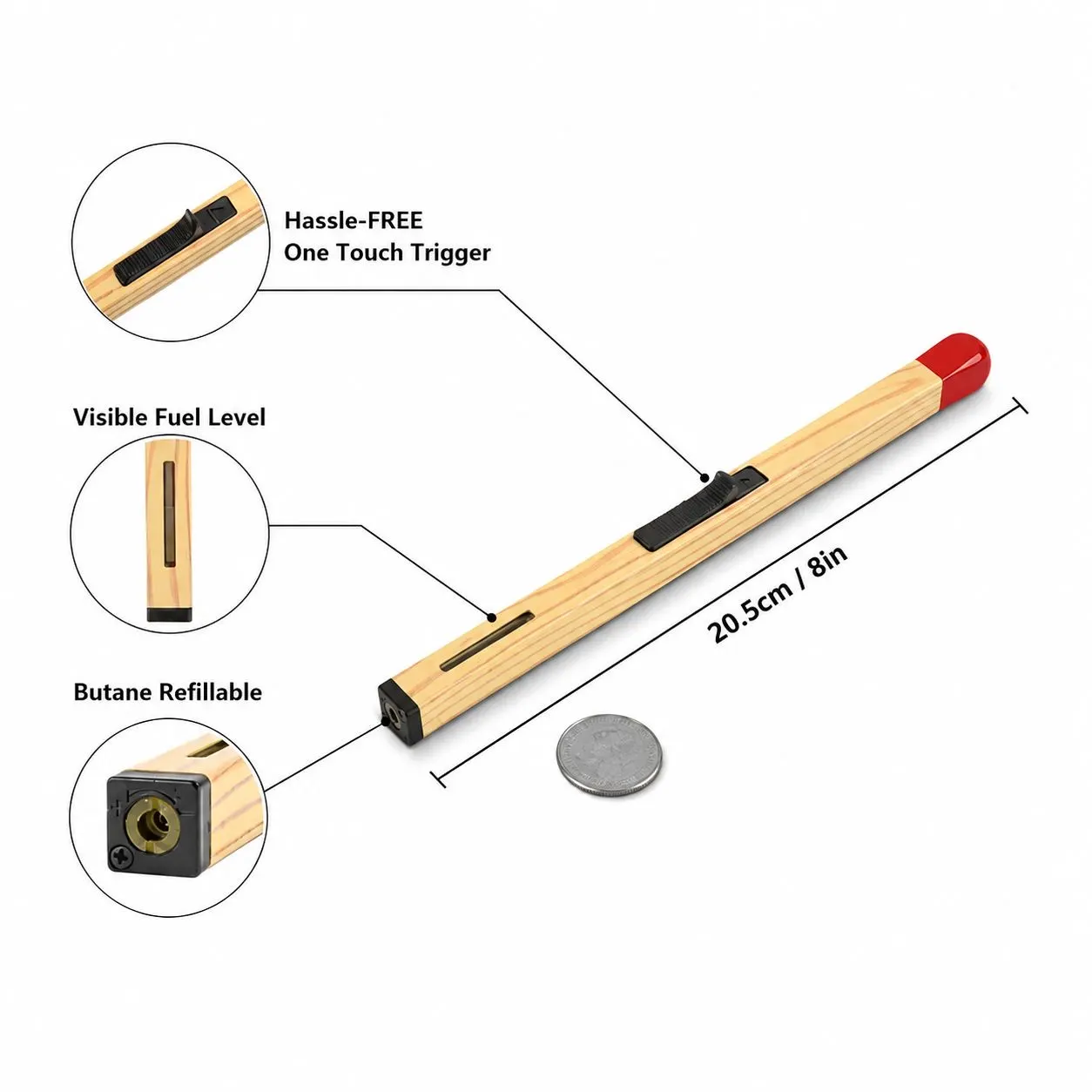 Match Stick Shaped Refillable Butane Gas Lighter (Multipurpose) - Image 11
