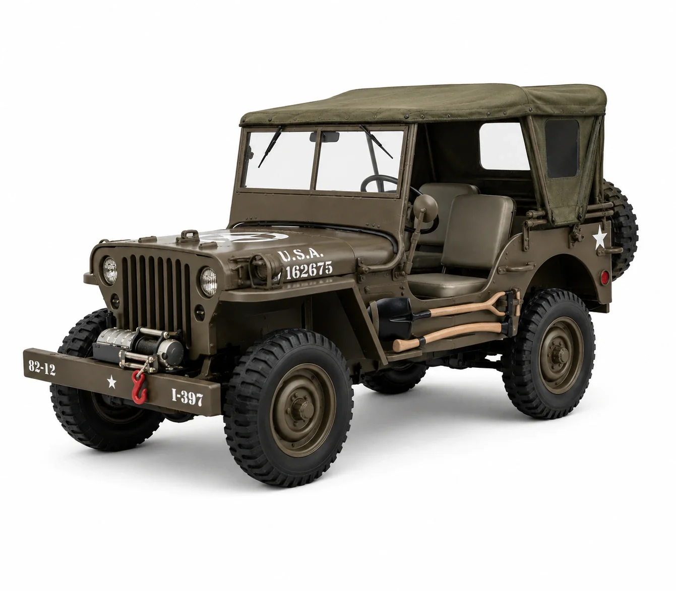 Original Willys Military RC Jeep with Canvas Cover & Winch - Image 14