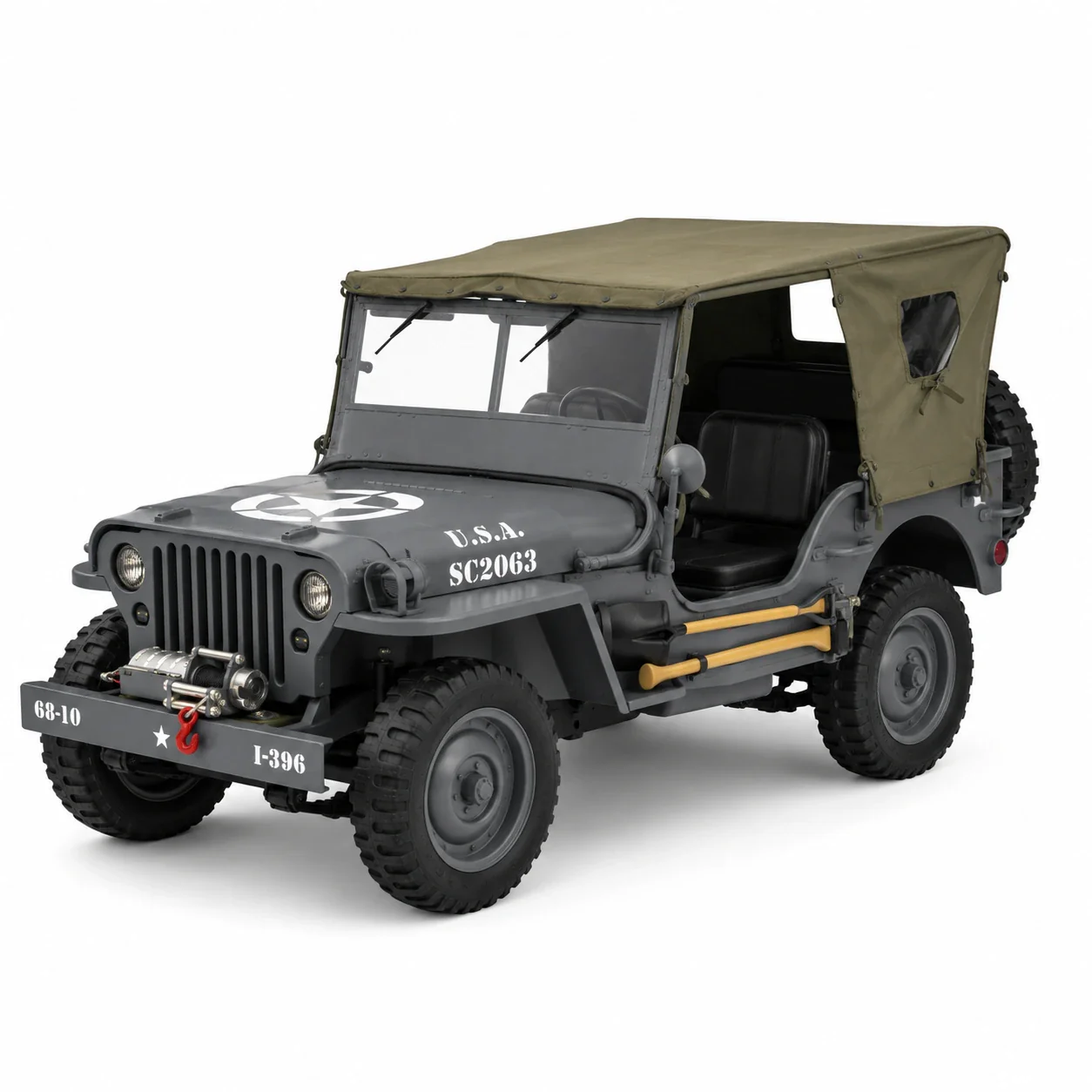 Original Willys Military RC Jeep with Canvas Cover & Winch - Image 17
