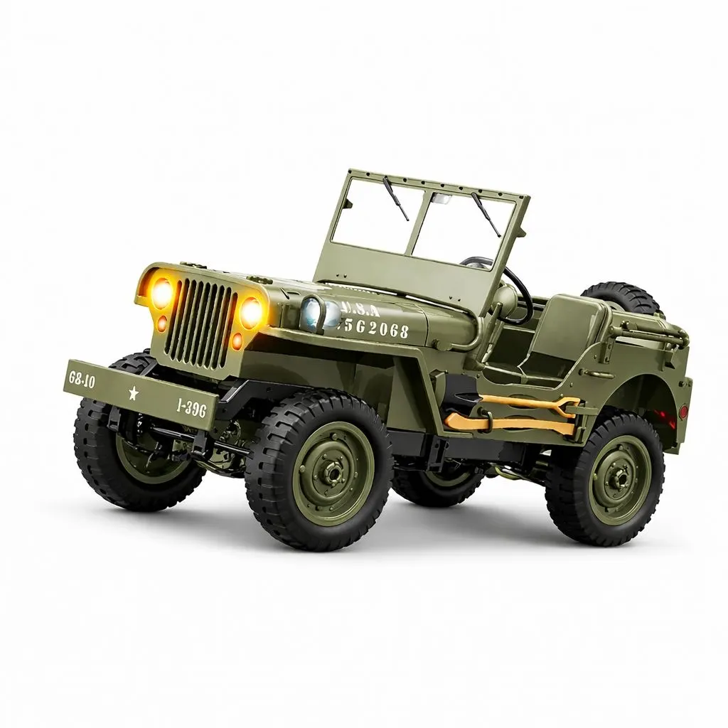 Original Willys Military RC Jeep with Canvas Cover & Winch - Image 4
