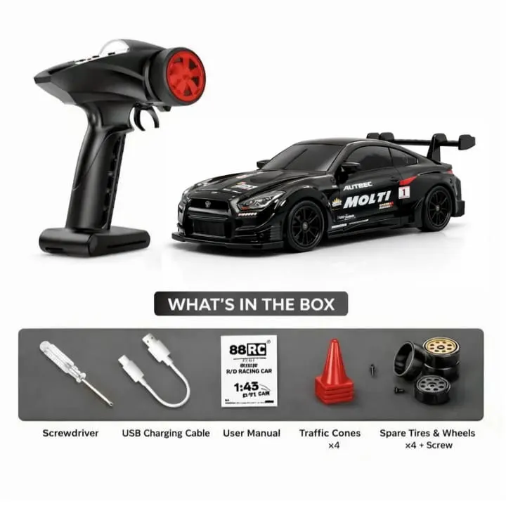 Nissan GTR RC Drift Car (Black) - Image 3