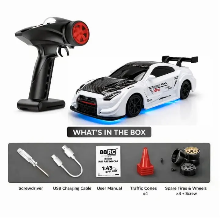 Nissan GTR White RC Car - Image 3
