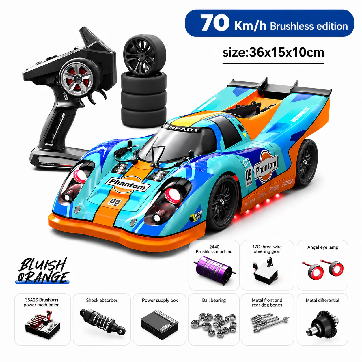 Phantom Pro 09 TopGear 4WD Brushless RC Car- 70KM/H Hobby Grade - Image 13