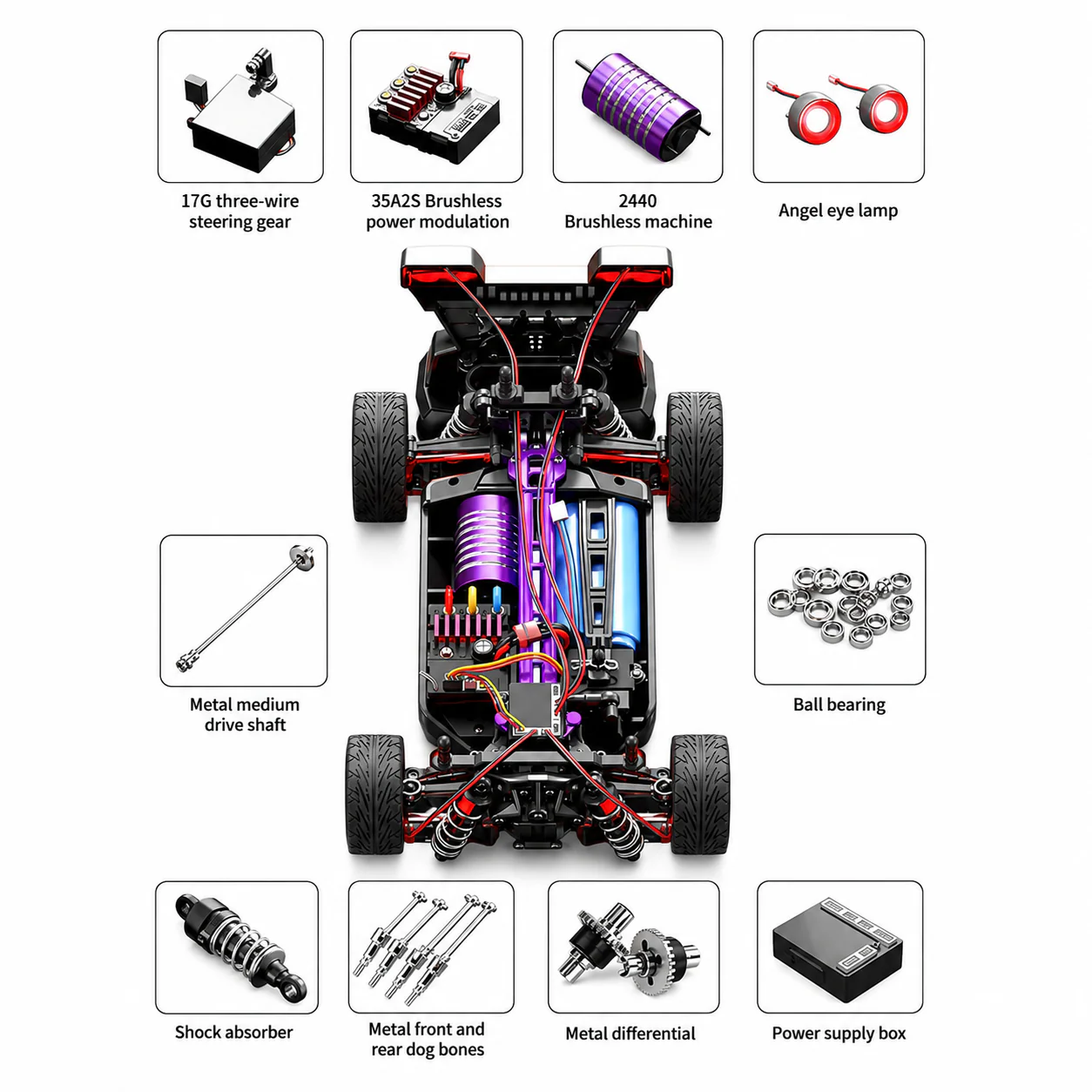 Phantom Pro 09 TopGear 4WD Brushless RC Car- 70KM/H Hobby Grade - Image 19