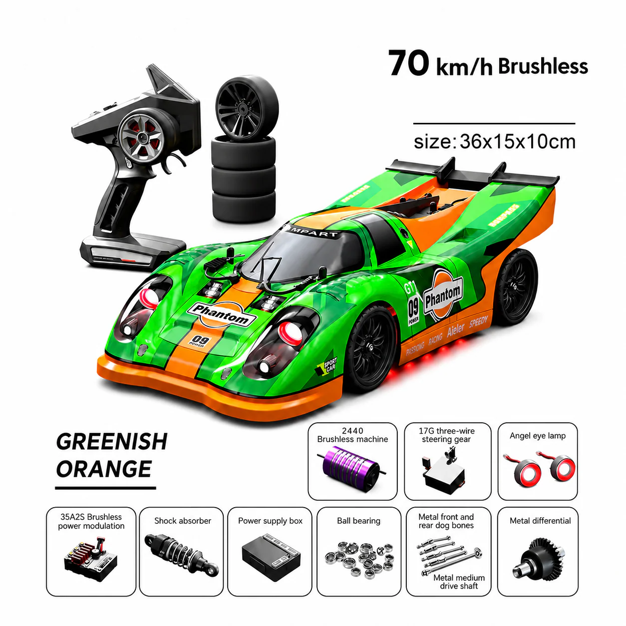 Phantom Pro 09 TopGear 4WD Brushless RC Car- 70KM/H Hobby Grade - Image 3