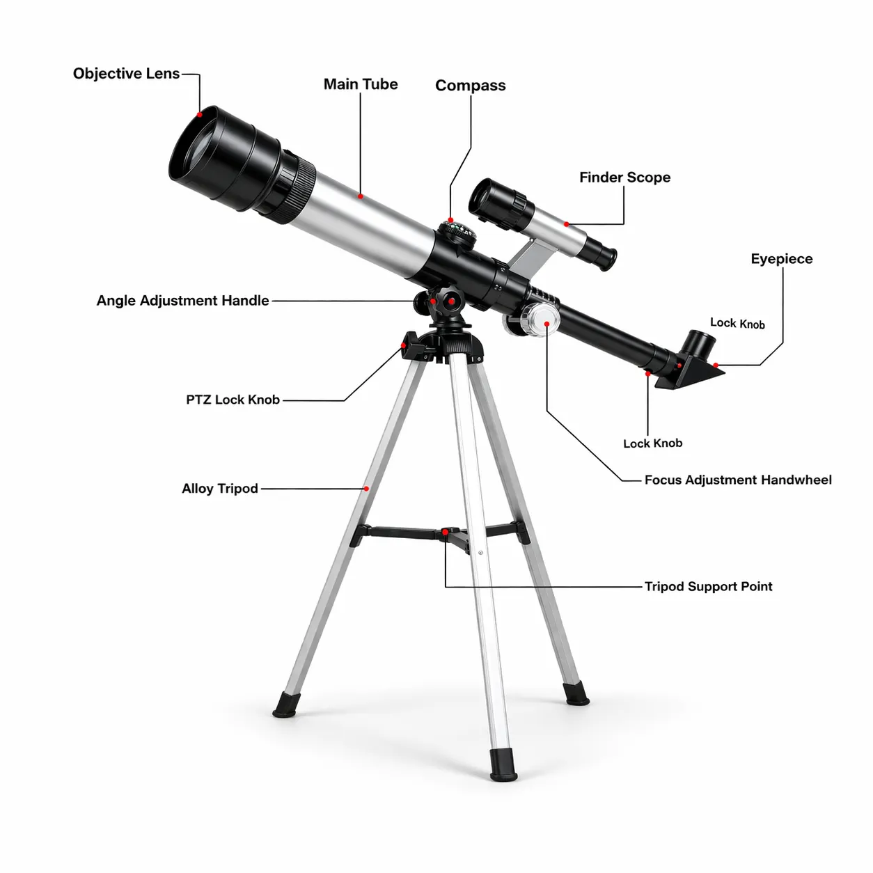 Professional Telescope (60X Magnification) with Tripod - Image 3