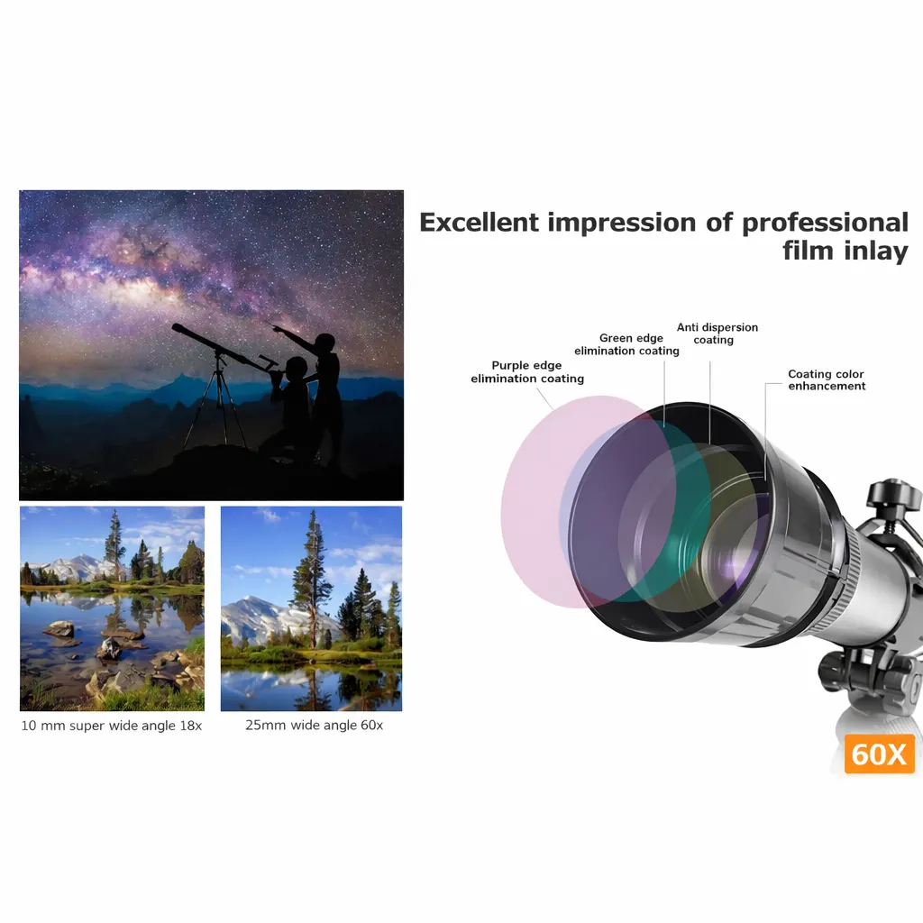 Professional Telescope (60X Magnification) with Tripod - Image 4