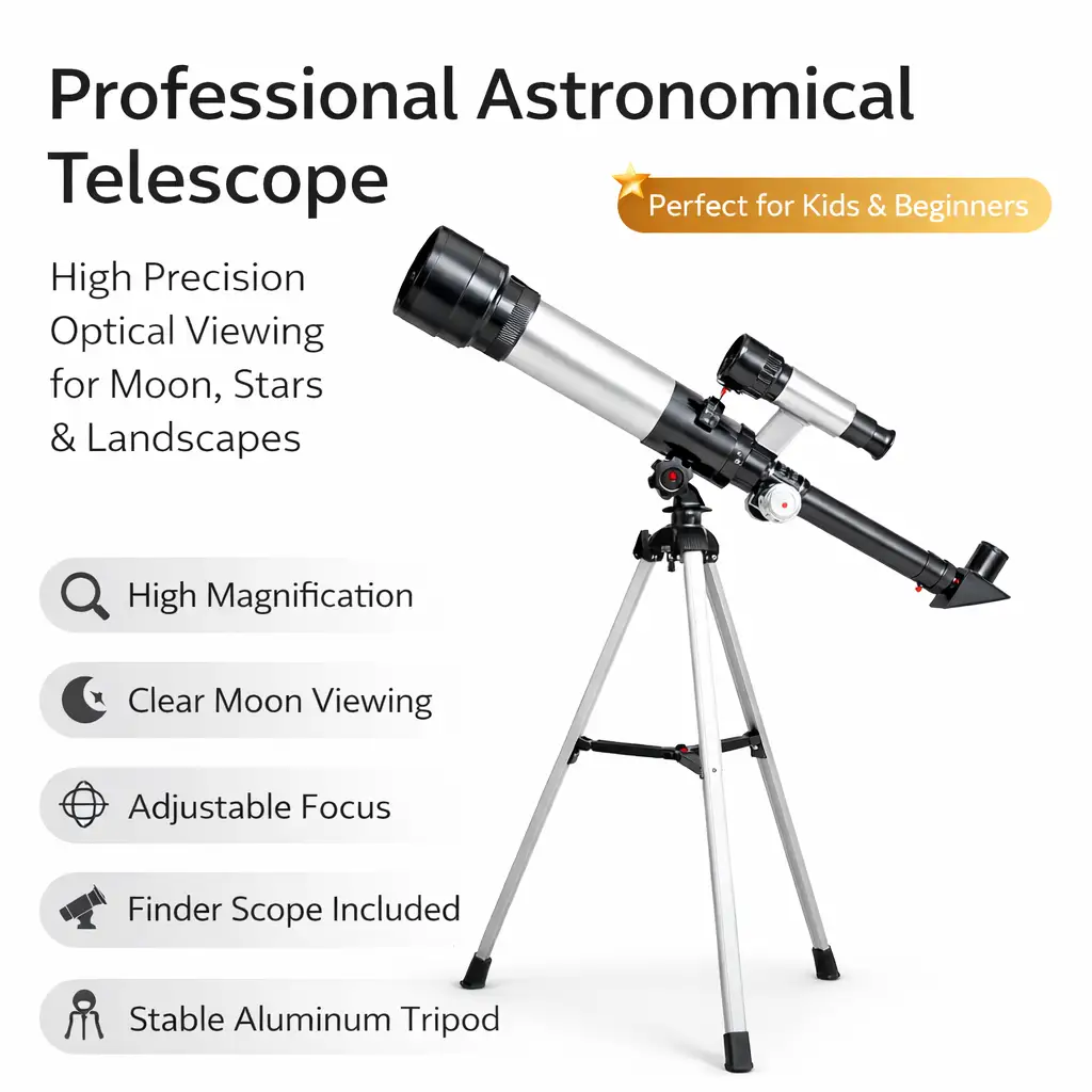 Professional Telescope (60X Magnification) with Tripod - Image 5