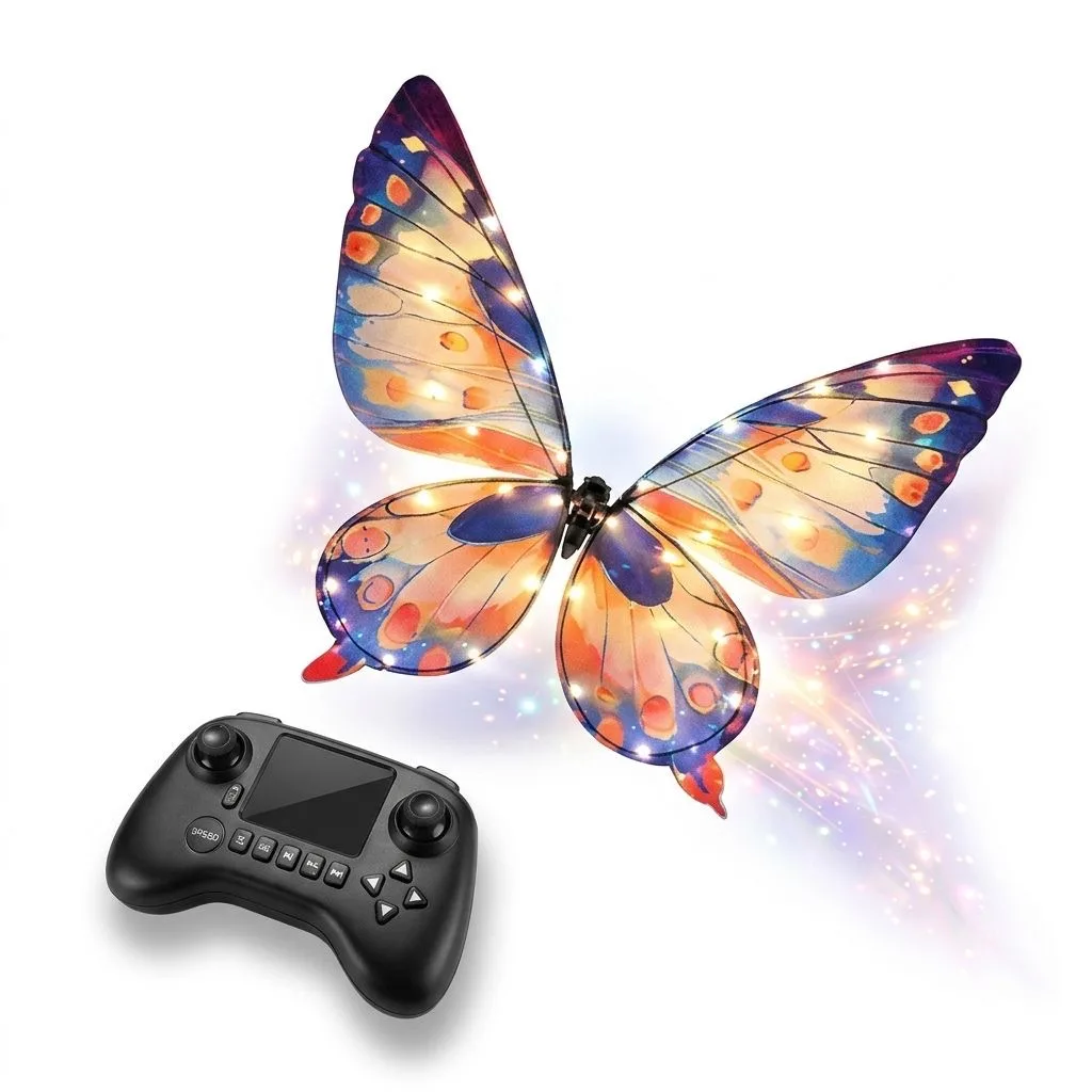 RC Butterfly Drone with LED Lights & Flapping Wings - Image 2