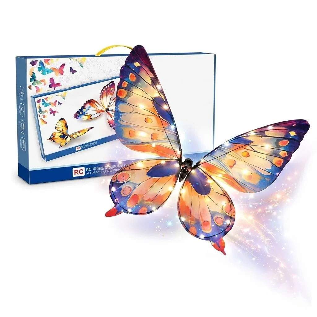 RC Butterfly Drone with LED Lights & Flapping Wings - Image 3