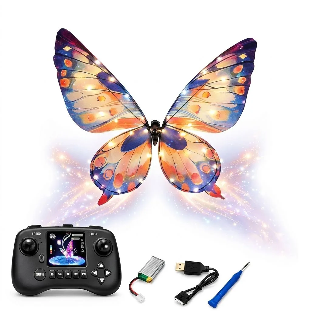 RC Butterfly Drone with LED Lights & Flapping Wings - Image 4
