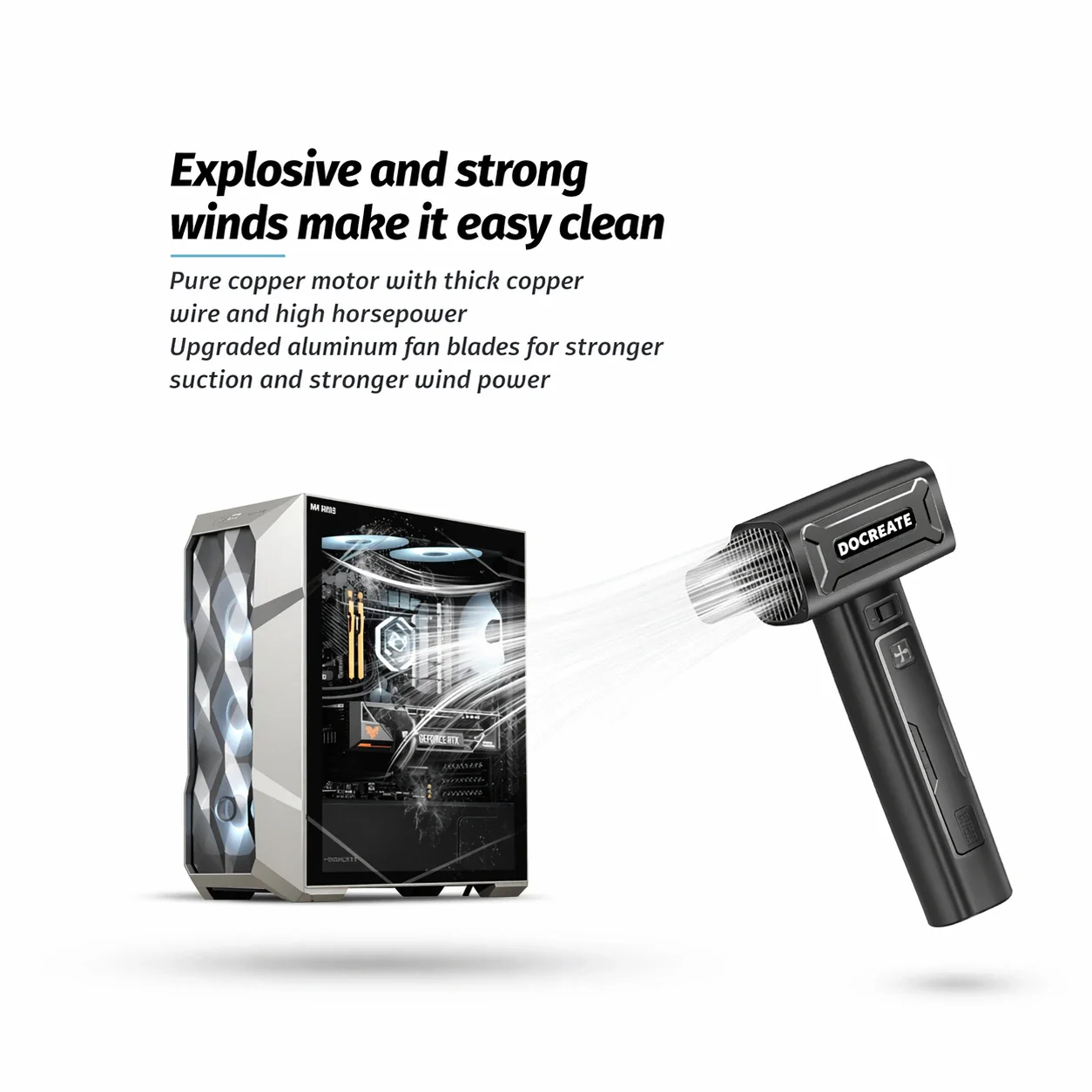 Docreate 700W High Pressure Air Turbo Fan - Image 5
